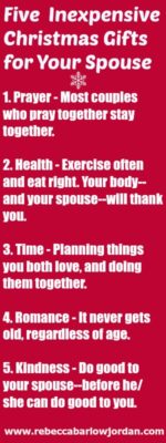 Five Inexpensive Christmas Gifts for Your Spouse