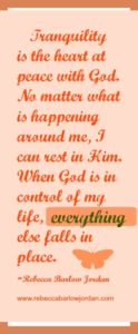 No matter what is happening around us, we can rest in God.