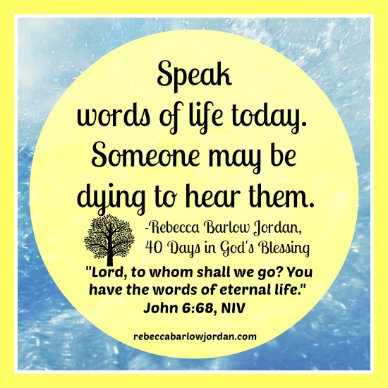 mówienie słów życia i cytat z 40 dni w Bożym błogosławieństwie