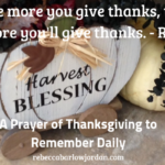 A Prayer of Thanksgiving to Remember Daily